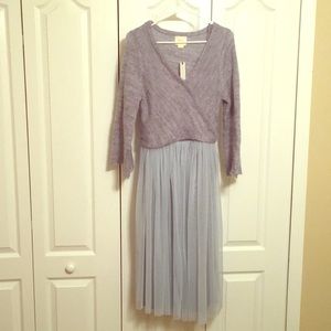 Anthropologie party dress Maeve arabesque layered tulle